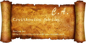 Czvitkovics Adrián névjegykártya