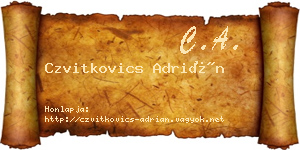 Czvitkovics Adrián névjegykártya